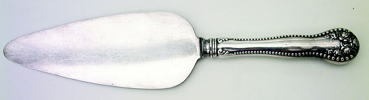 Lancaster (Sterling, 1897, Monograms) Pie Server with Silverplate Blade by Gorham Silver-1