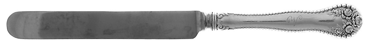 Lancaster (Sterling, 1897, Monograms) Blunt Hollow Handle Knife W/Bolster by Gorham Silver-1