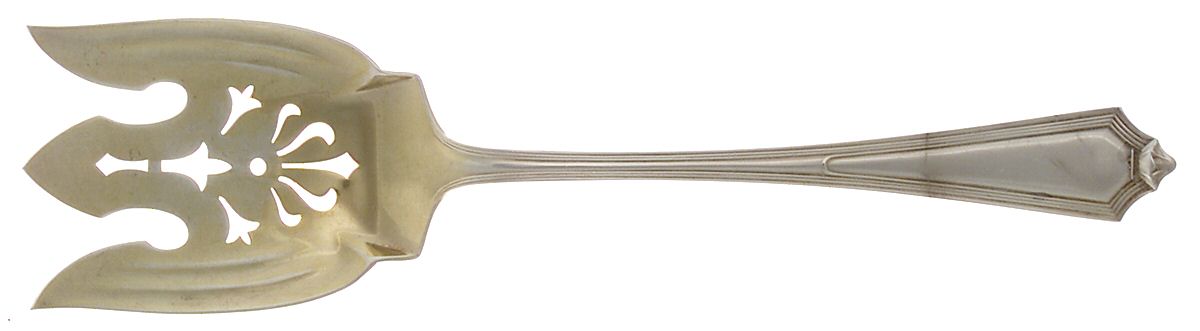 Plymouth (Sterling, 1911, Monograms) Solid Salad Serving Fork by Gorham Silver-1