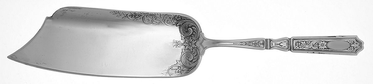 St. Dunstan Chased (Sterling, 1917) Large Solid Fish Serving Knife by Gorham Silver-1