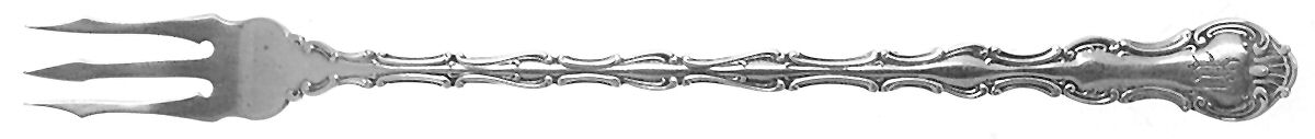 Strasbourg (Sterling, Lion-Ancr-G, 1897, Mono) Long Handle Olive Fork by Gorham Silver-1
