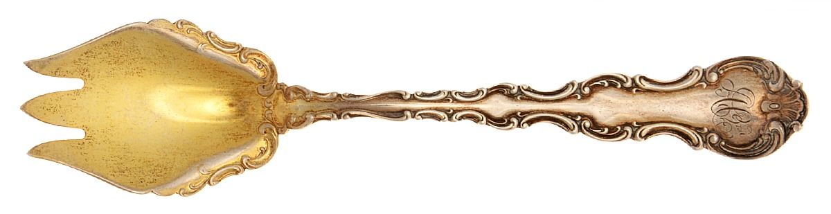 Strasbourg (Sterling, Lion-Ancr-G, 1897, Mono) Ice Cream Fork by Gorham Silver-1