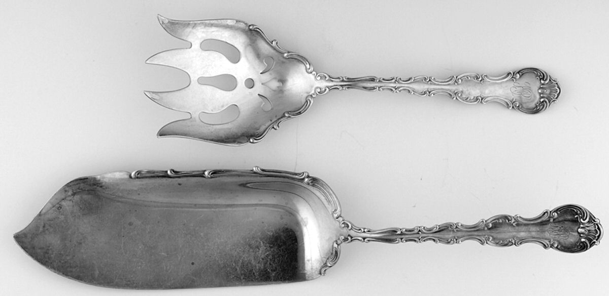 Strasbourg (Sterling, Lion-Ancr-G, 1897, Mono) Solid 2-Piece Small Fish Serving Set by Gorham Silver-1
