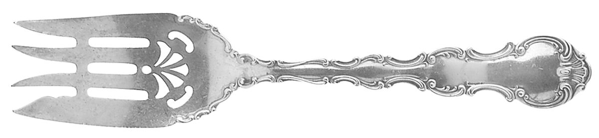 Strasbourg (Sterling, Lion-Ancr-G, 1897, Mono) Medium Solid Cold Meat Serving Fork by Gorham Silver-1