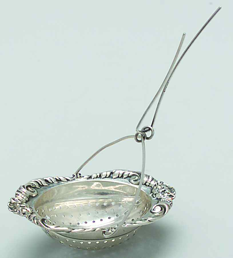 Baronial-Old (Sterling, 1898, Hollowware) Tea Pot Strainer Over Spout Solid by Gorham Silver-1