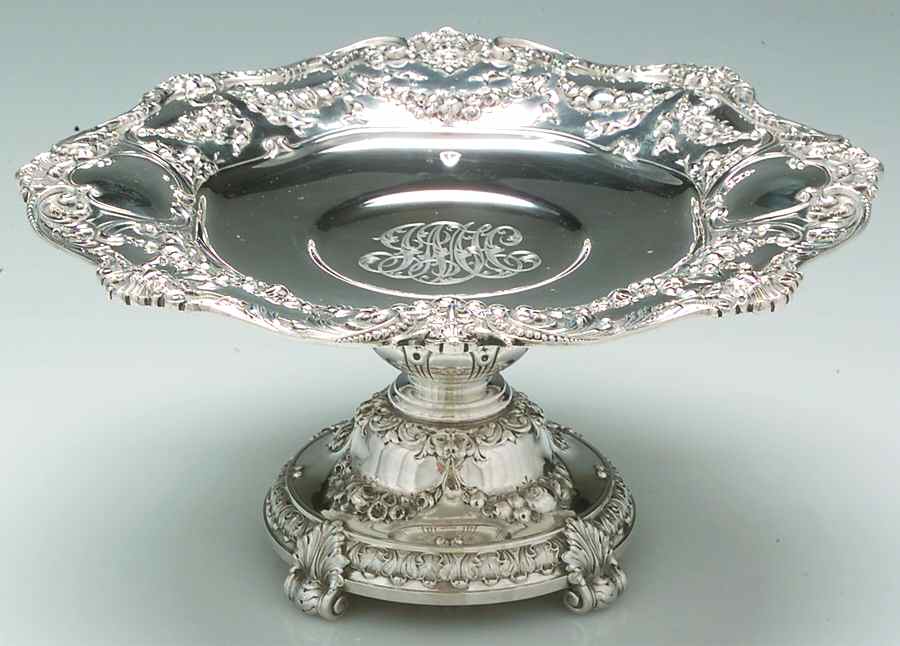 Baronial-Old (Sterling, 1898, Hollowware) Round Compote (Height X Width) by Gorham Silver-1