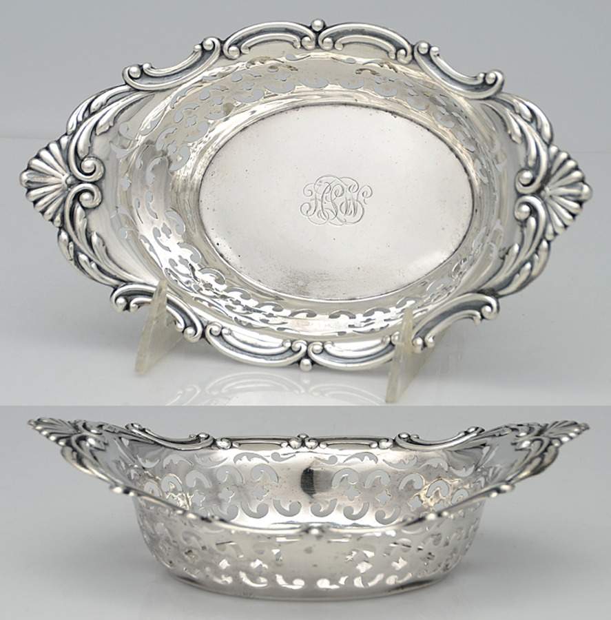 Cromwell (Sterling, 1900, Hollowware) 8" Pierced Bon Bon Bowl by Gorham Silver-1