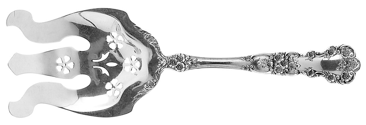Buttercup (Sterling, Lion-Anchr-G, 1899, Mono) Large Solid Asparagus Serving Fork by Gorham Silver-1