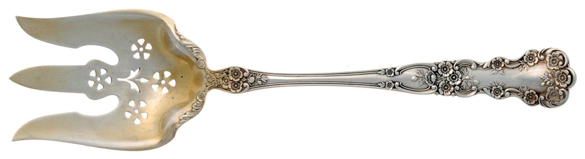 Buttercup (Sterling, Lion-Anchr-G, 1899, Mono) Oversize Solid Salad Serving Fork by Gorham Silver-1