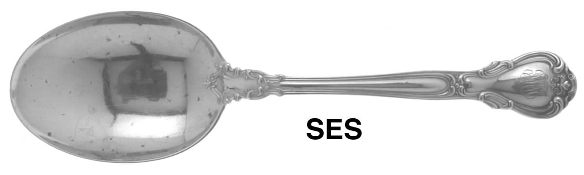Chantilly (Sterling, 1895, Lion-Anchr-G, Monograms) Solid Serving Spoon by Gorham Silver-1