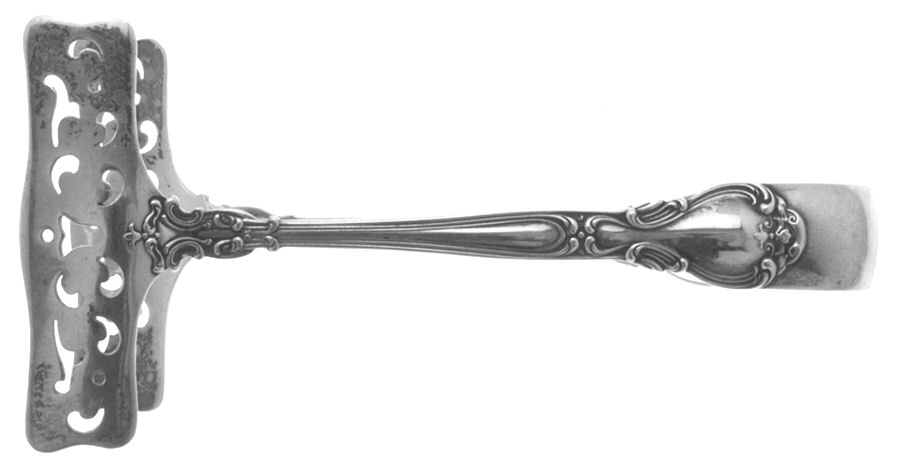 Chantilly (Sterling, 1895, Lion-Anchr-G, Monograms) Small Solid Sandwich Tongs by Gorham Silver-1