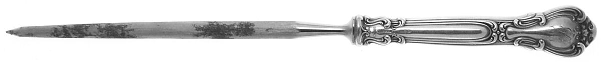 Chantilly (Sterling, 1895, Lion-Anchr-G, Monograms) Small Steel Rod Sharpener Knife by Gorham Silver-1