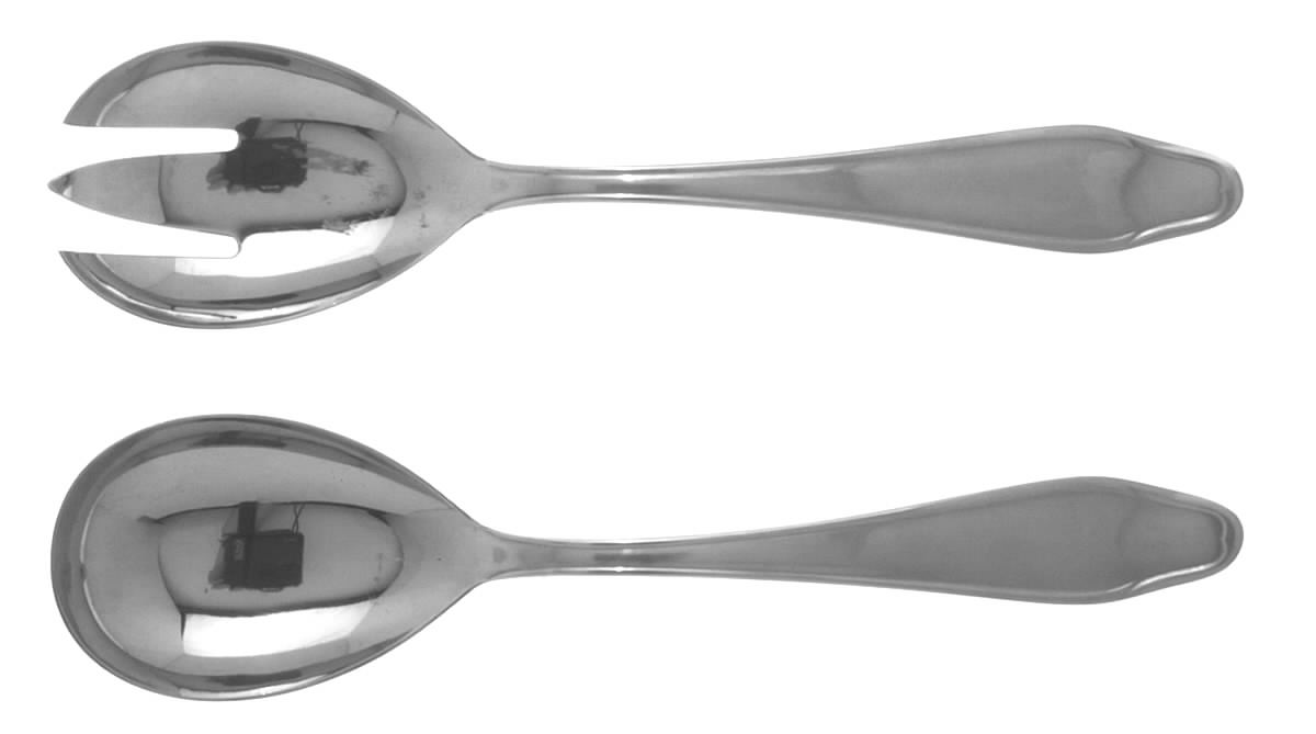 GSL1 (STAINLESS) (2 Pc) Solid Salad Set by Grasoli-1