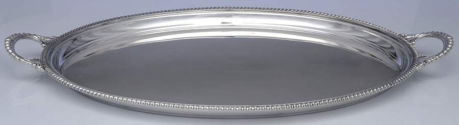English Gadroon-Gadroon (Sterling, Hollowware) 21" Complimentary Waiter Tray by Gorham Silver-1