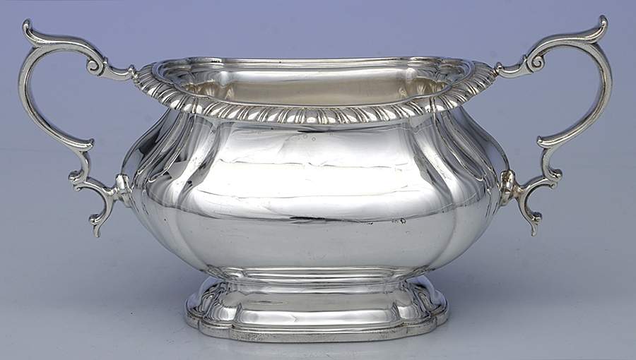 English Gadroon-Gadroon (Sterling, Hollowware) Sugar Bowl No Lid by Gorham Silver-1
