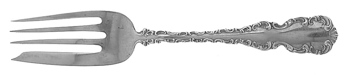 Louis XV (Sterling, 1891) Small Solid Cold Meat Serving Fork by Gorham Silver-1