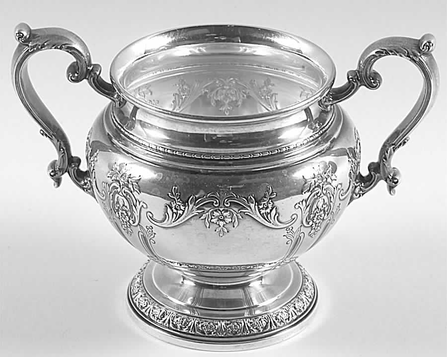 King Edward (Sterling, Hollowware) Sugar Bowl No Lid by Gorham Silver-1