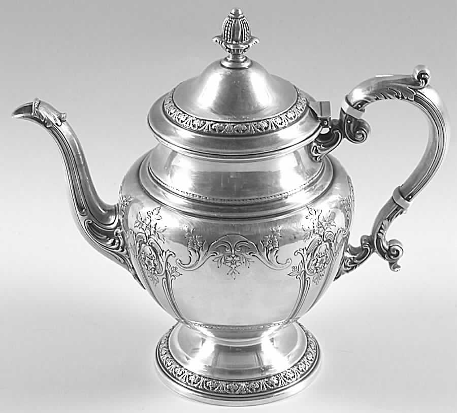 King Edward (Sterling, Hollowware) Teapot by Gorham Silver-1