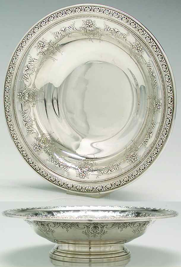King Edward (Sterling, Hollowware) Round Sterling Footed Centerpiece by Gorham Silver-1