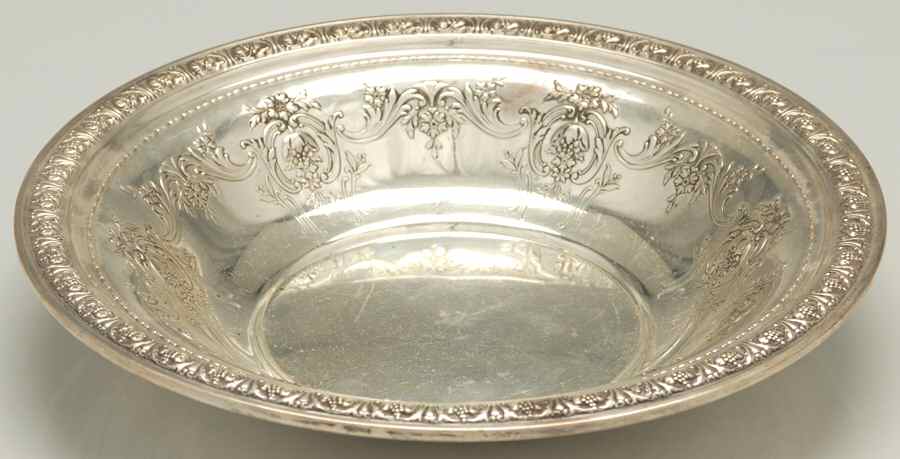 King Edward (Sterling, Hollowware) Sterling Round Vegetable by Gorham Silver-1