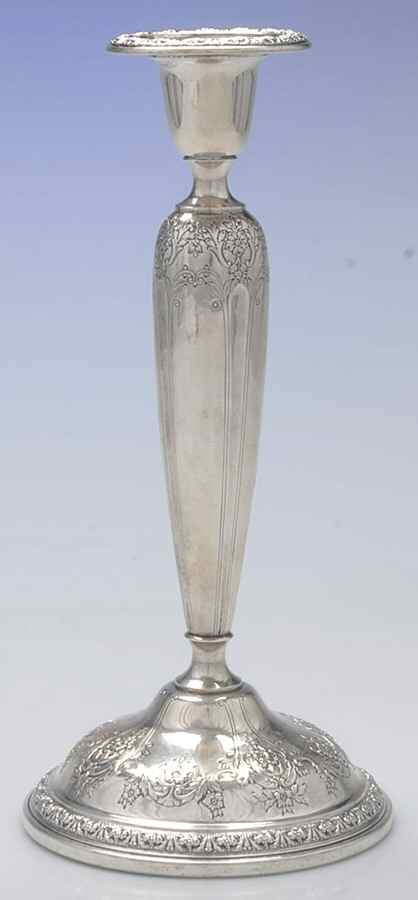 King Edward (Sterling, Hollowware) 10" Weighted Candlestick by Gorham Silver-1