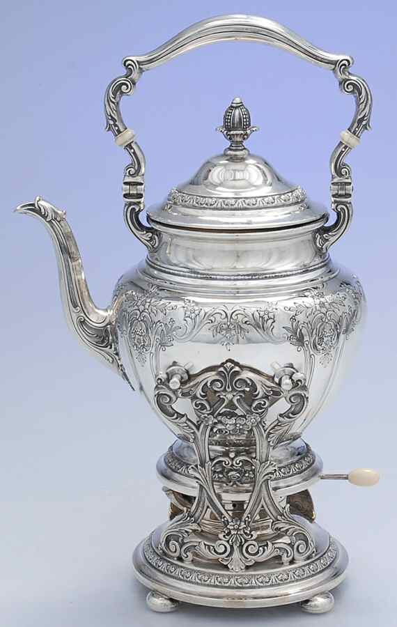 King Edward (Sterling, Hollowware) Kettle, Stand & Burner by Gorham Silver-1