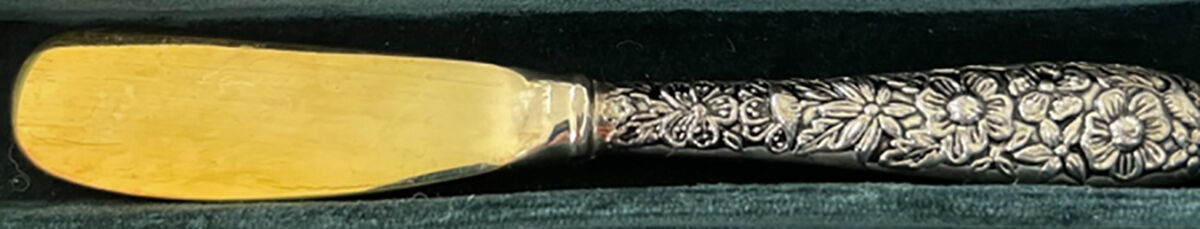 Olde Bouquet (Silverplate) Hlw Hndl Butter Spreader (Slvpt Bld) by Godinger-1