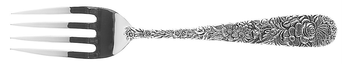 Olde Bouquet (Silverplate) Medium Solid Cold Meat Serving Fork by Godinger-1