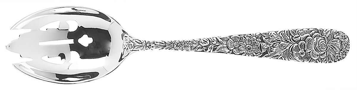 Olde Bouquet (Silverplate) Pierced Tablespoon (Serving Spoon) by Godinger-1
