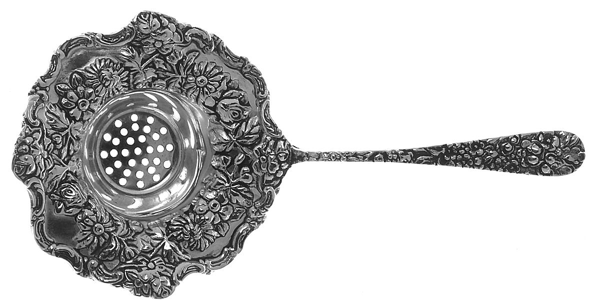 Olde Bouquet (Silverplate) Solid Individual Overcup Tea Strainer by Godinger-1