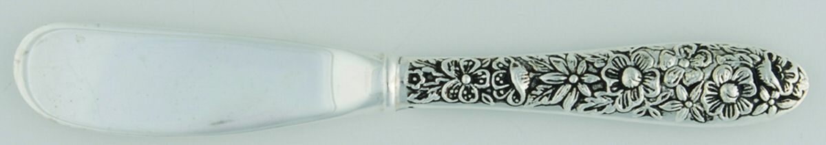 Olde Bouquet (Silverplate) Hlw Hndl Butter Spreader (Slvpt Bld) by Godinger-1