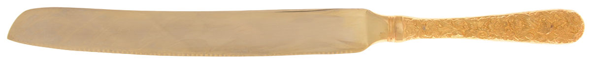Golden Olde Bouquet (Gold Electroplate) Large Solid Piece Cake Knife by Godinger-1