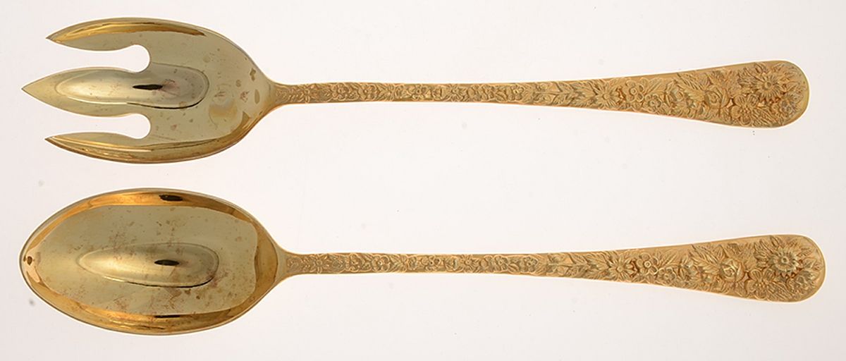 Golden Olde Bouquet (Gold Electroplate) Solid Serving Set by Godinger-1