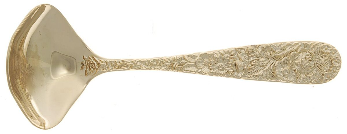 Golden Olde Bouquet (Gold Electroplate) Solid Gravy Ladle by Godinger-1