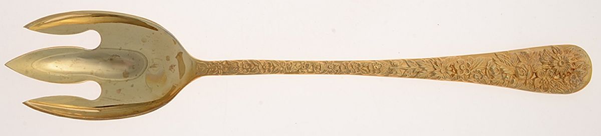 Golden Olde Bouquet (Gold Electroplate) Solid Serving Fork by Godinger-1