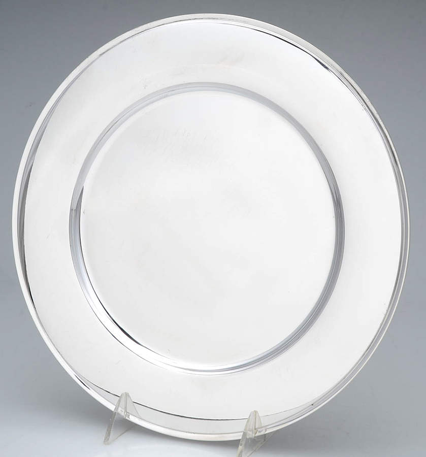 Pyramid (Sterling, 1927, Hollowware) 11" Dinner Plate by Georg Jensen (Denmark)-1