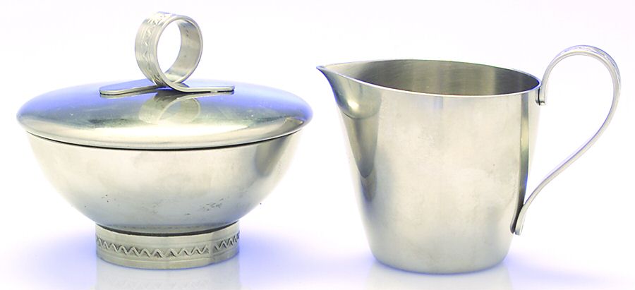 Ranka-Royal Swedish (Stainless, Hollowware) Creamer & Sugar with Lid Set by Gense-1