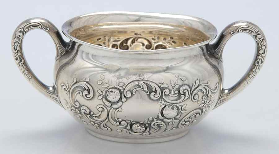 Fleury (Sterling, 1909, Hollowware) Mini Open Sugar Bowl by Gorham Silver-1