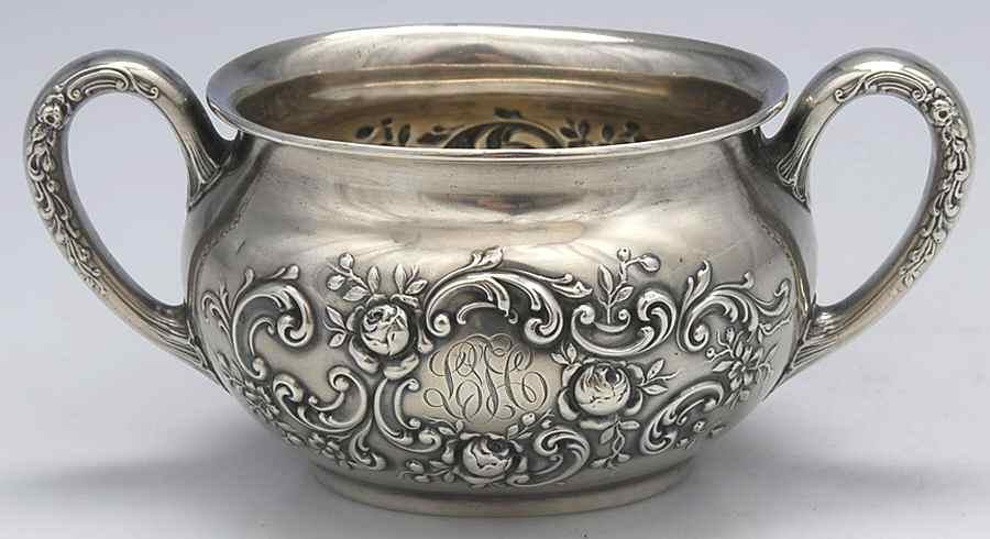 Fleury (Sterling, 1909, Hollowware) Mini Open Sugar Bowl by Gorham Silver-1