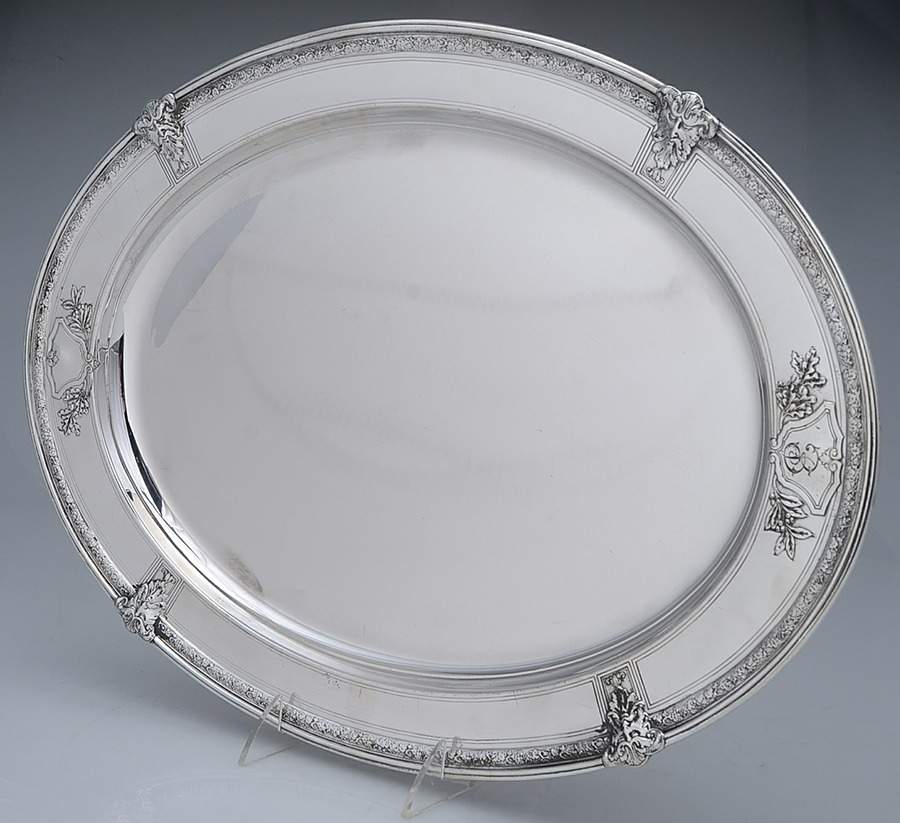 Florentine-Florenz (Sterling, 1901, Hollowware) 18" Oval Serving Platter by Gorham Silver-1