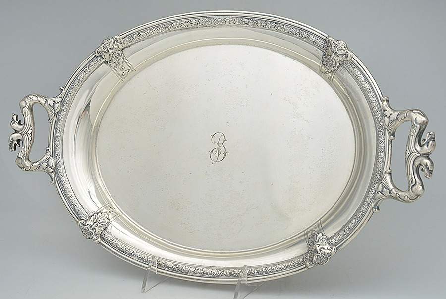 Florentine-Florenz (Sterling, 1901, Hollowware) Sterling Demitasse Tray by Gorham Silver-1