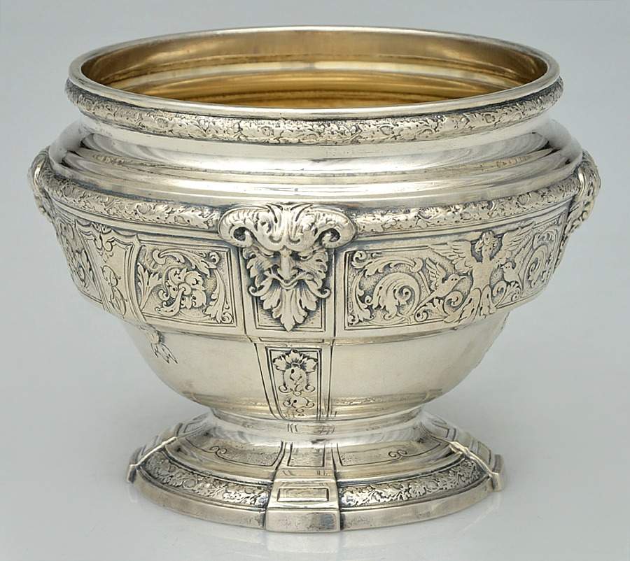 Florentine-Florenz (Sterling, 1901, Hollowware) Mini Open Sugar Bowl by Gorham Silver-1