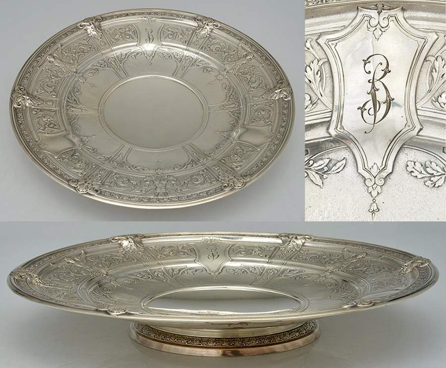Florentine-Florenz (Sterling, 1901, Hollowware) 12" Diameter Pedestal Cake Stand by Gorham Silver-1