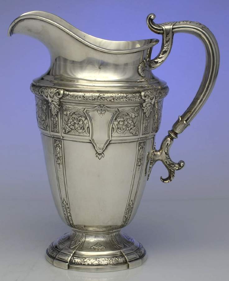 Florentine-Florenz (Sterling, 1901, Hollowware) Sterling Water Pitcher by Gorham Silver-1