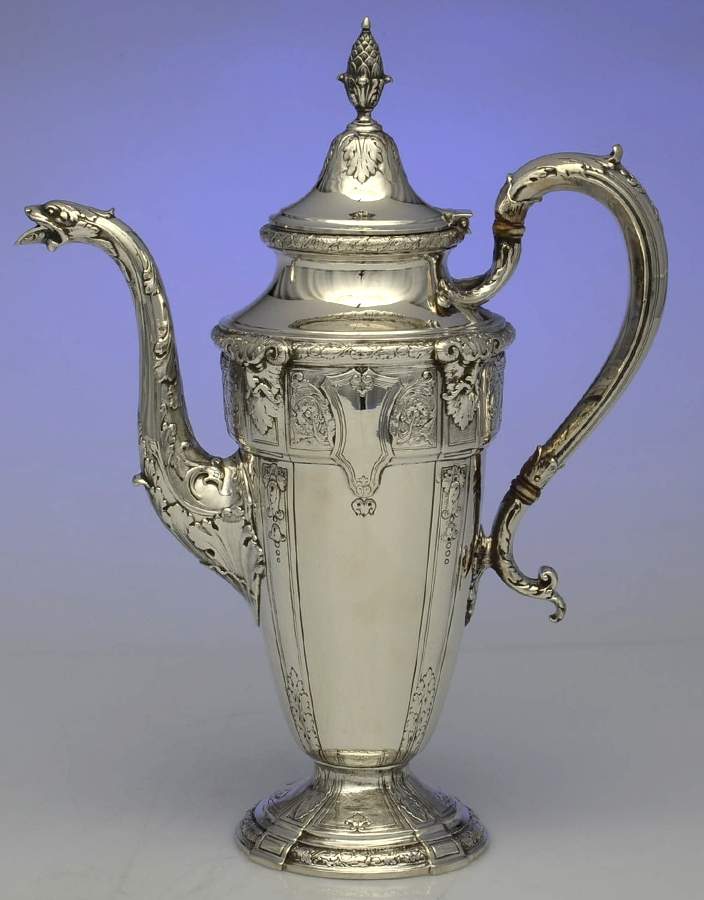 Florentine-Florenz (Sterling, 1901, Hollowware) Sterling Demitasse Pot by Gorham Silver-1