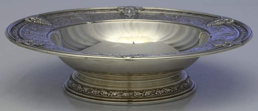 Florentine-Florenz (Sterling, 1901, Hollowware) Round Compote (Height X Width) by Gorham Silver-1