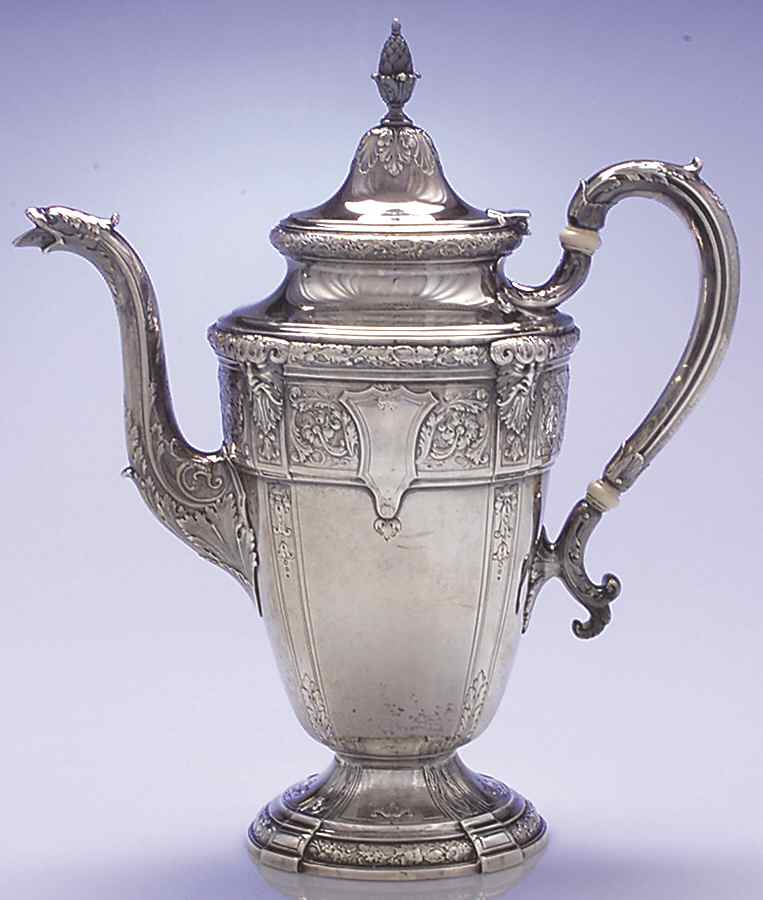 Florentine-Florenz (Sterling, 1901, Hollowware) Coffee Pot by Gorham Silver-1