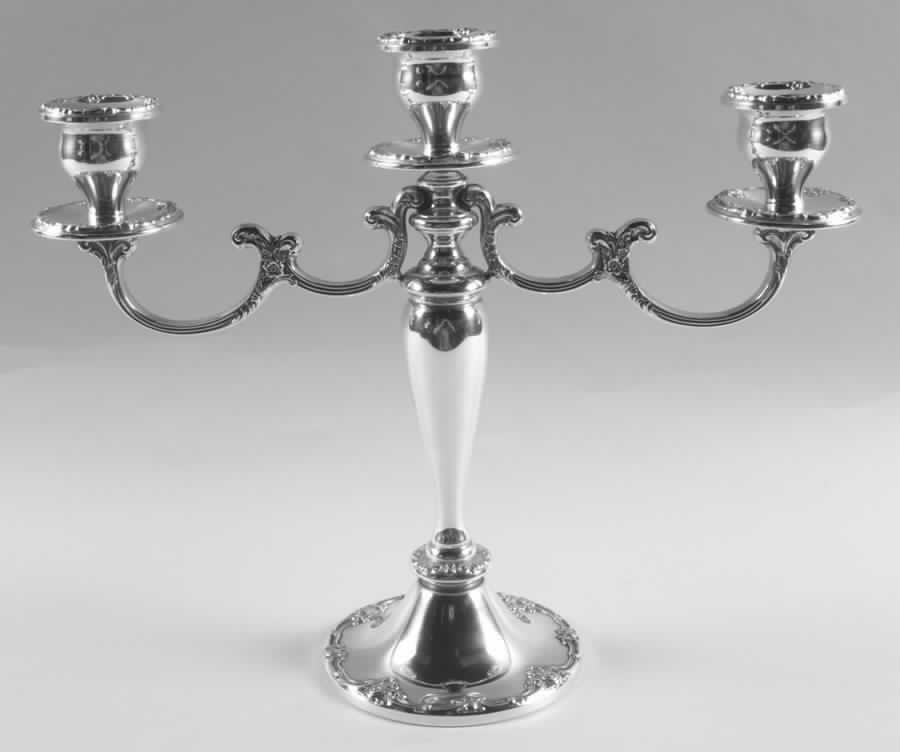 Melrose (Sterling, 1948, Hollowware) Weighted 3 Light Candelabra by Gorham Silver-1