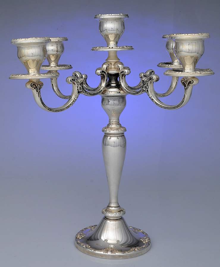 Melrose (Sterling, 1948, Hollowware) Weighted 5 Light Candelabra by Gorham Silver-1