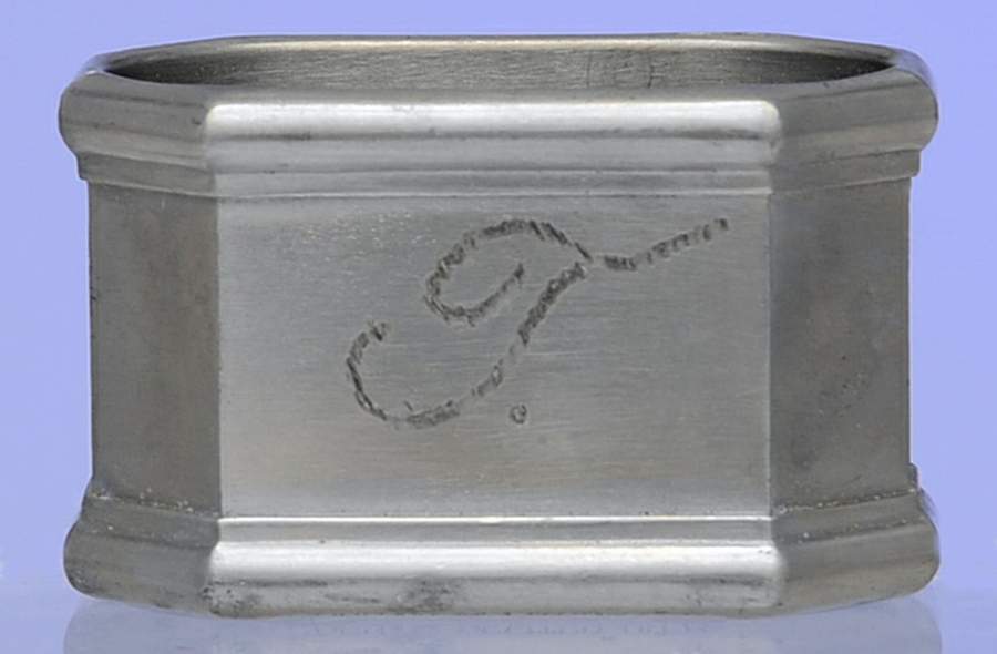 Octette (Pewter, Hollowware) Monogram Napkin Ring by Gorham Silver-1